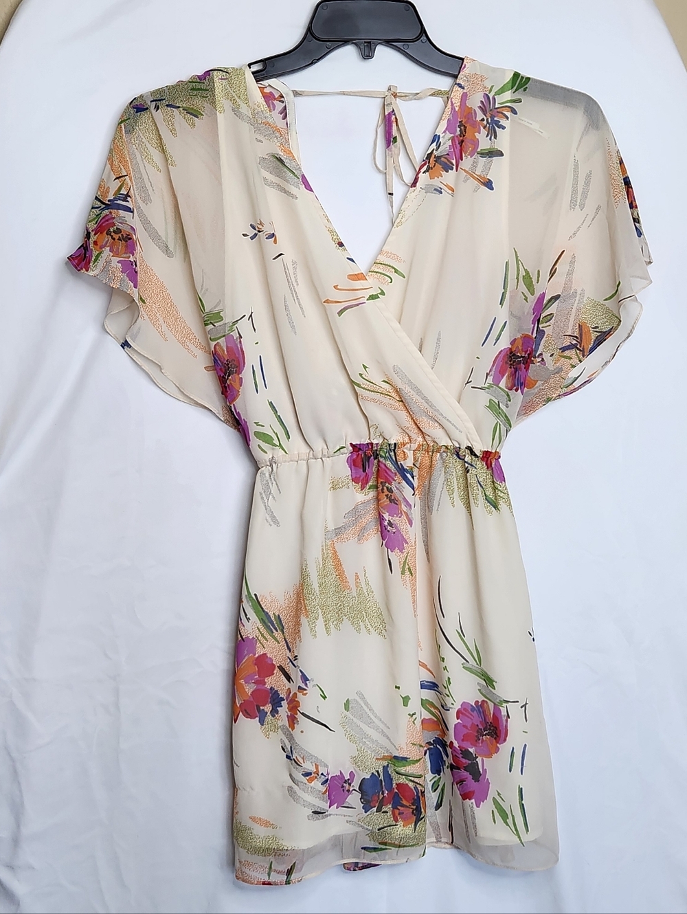 Kimchi Blue Cream Floral Mini Dress - Lightweight Summer Dress